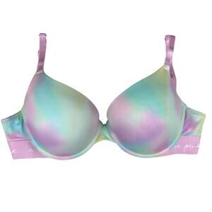 Victoria's Secret Pink Wear Everywhere Push-Up Bra 34DD Rainbow